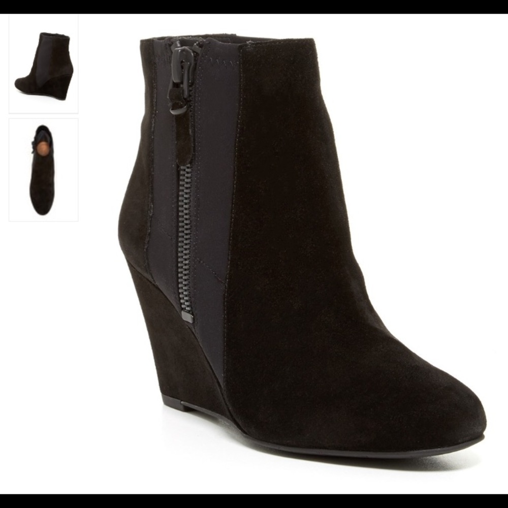 Via Spiga Black Filomena Wedge Bootie